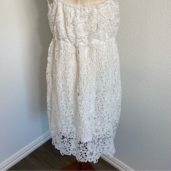 NWOT Shein Lacy Floral White Wrap Front V Neckline Spaghetti Strap Dress Size L - Picture 7 of 10